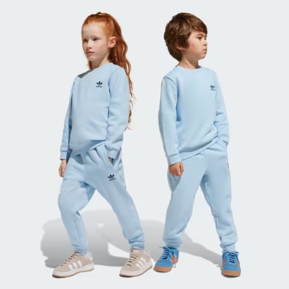 Adidas original kids light blue crew matching set - Picture 5 of 6